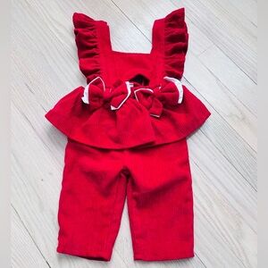 Red & White Jumpsuit Size 3-6 Months